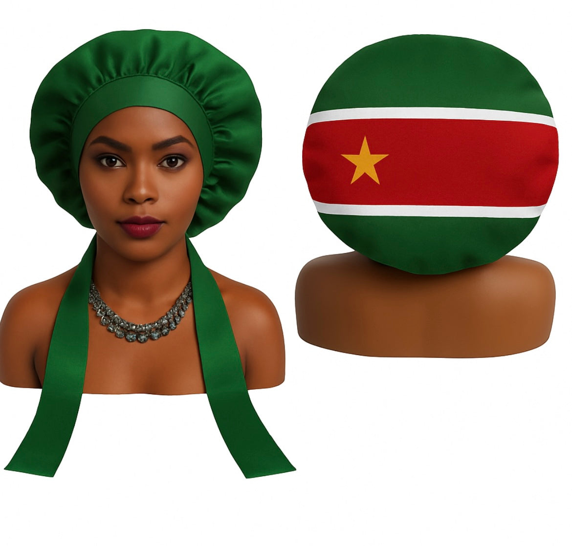 Caribbean Island Flag Satin Bonnet