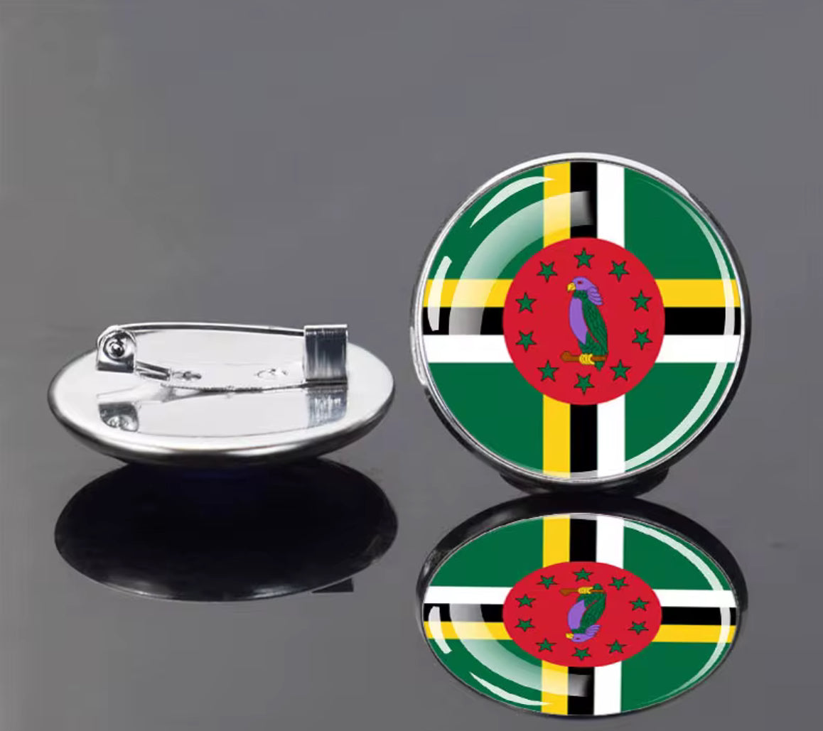 Round Flag Pins
