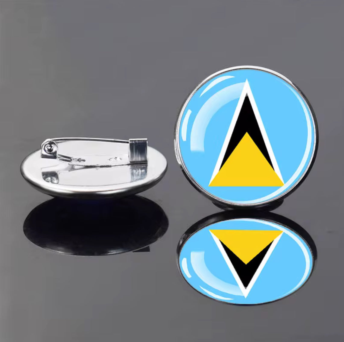 Round Flag Pins