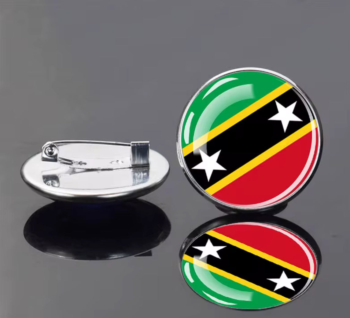 Round Flag Pins