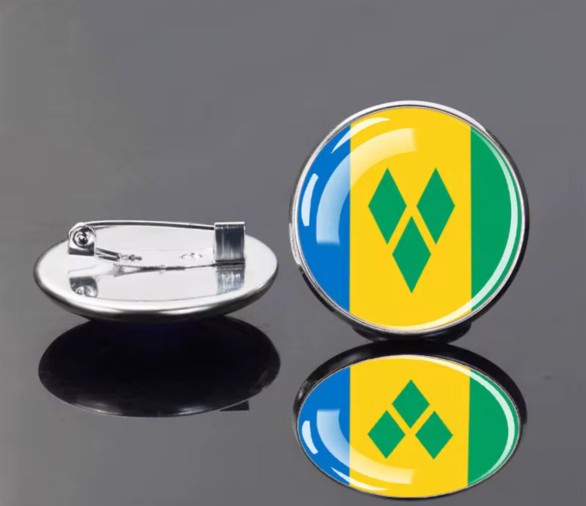 Round Flag Pins