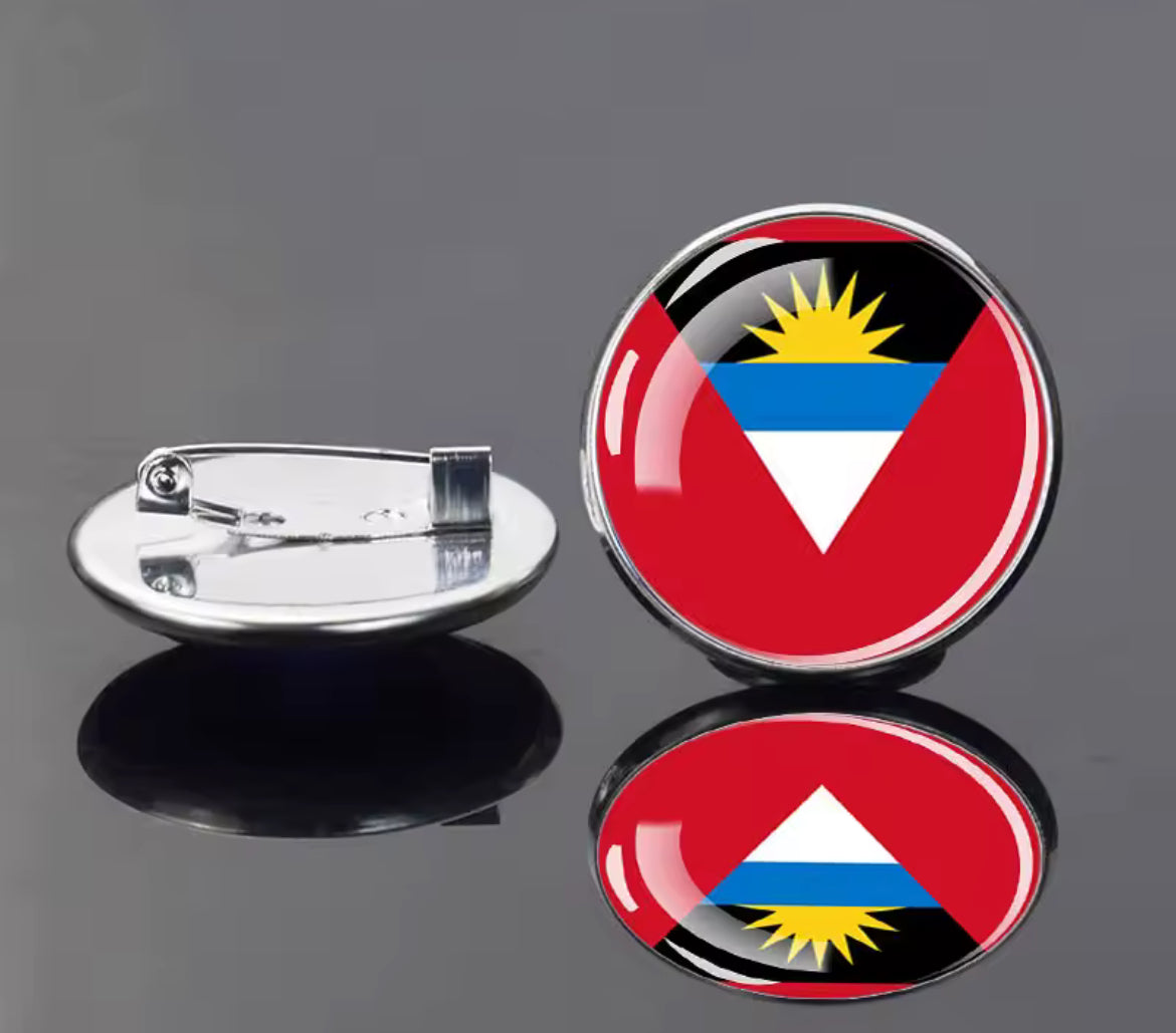 Round Flag Pins