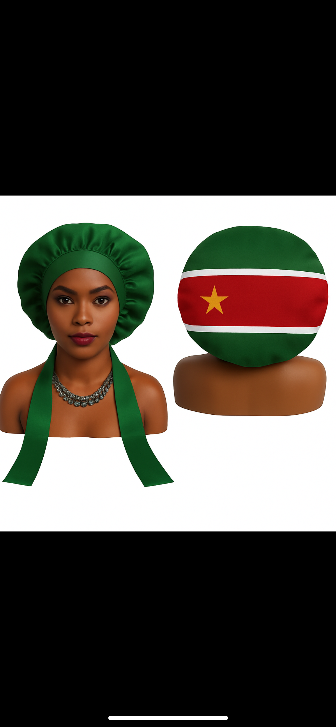 Caribbean Island Flag Satin Bonnet