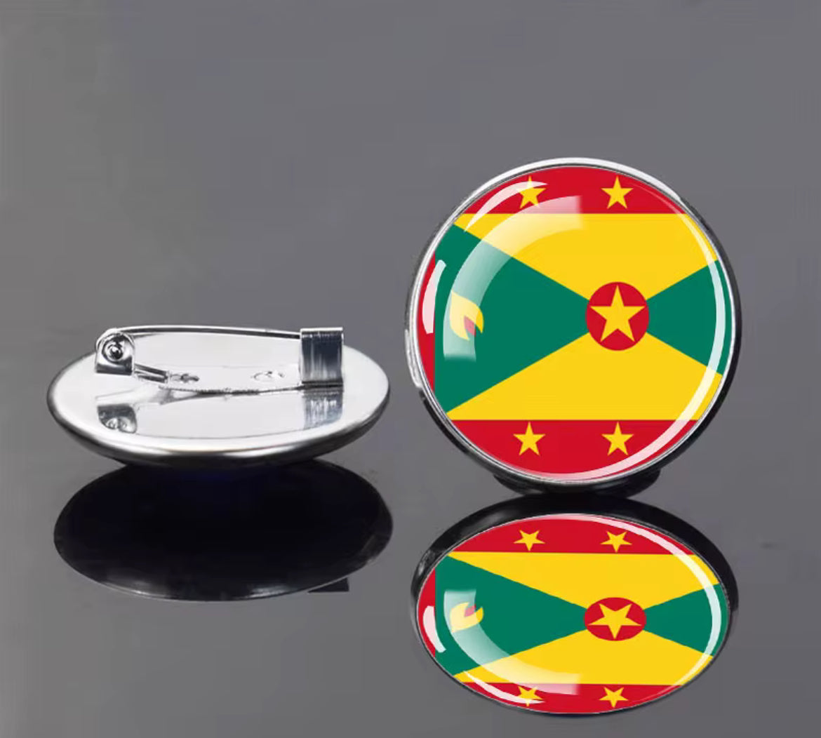 Round Flag Pins