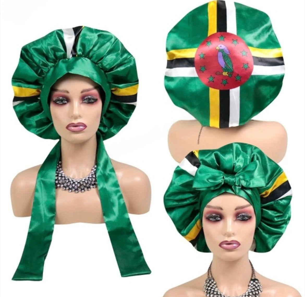 Caribbean Island Flag Satin Bonnet