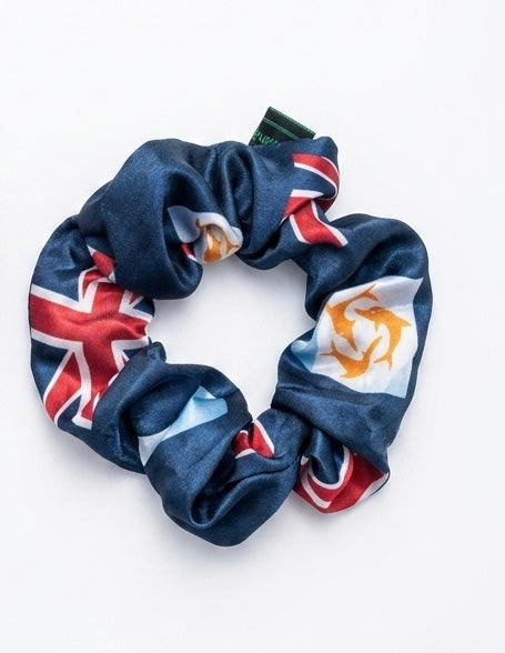 Flag Satin Hair Scrunchie
