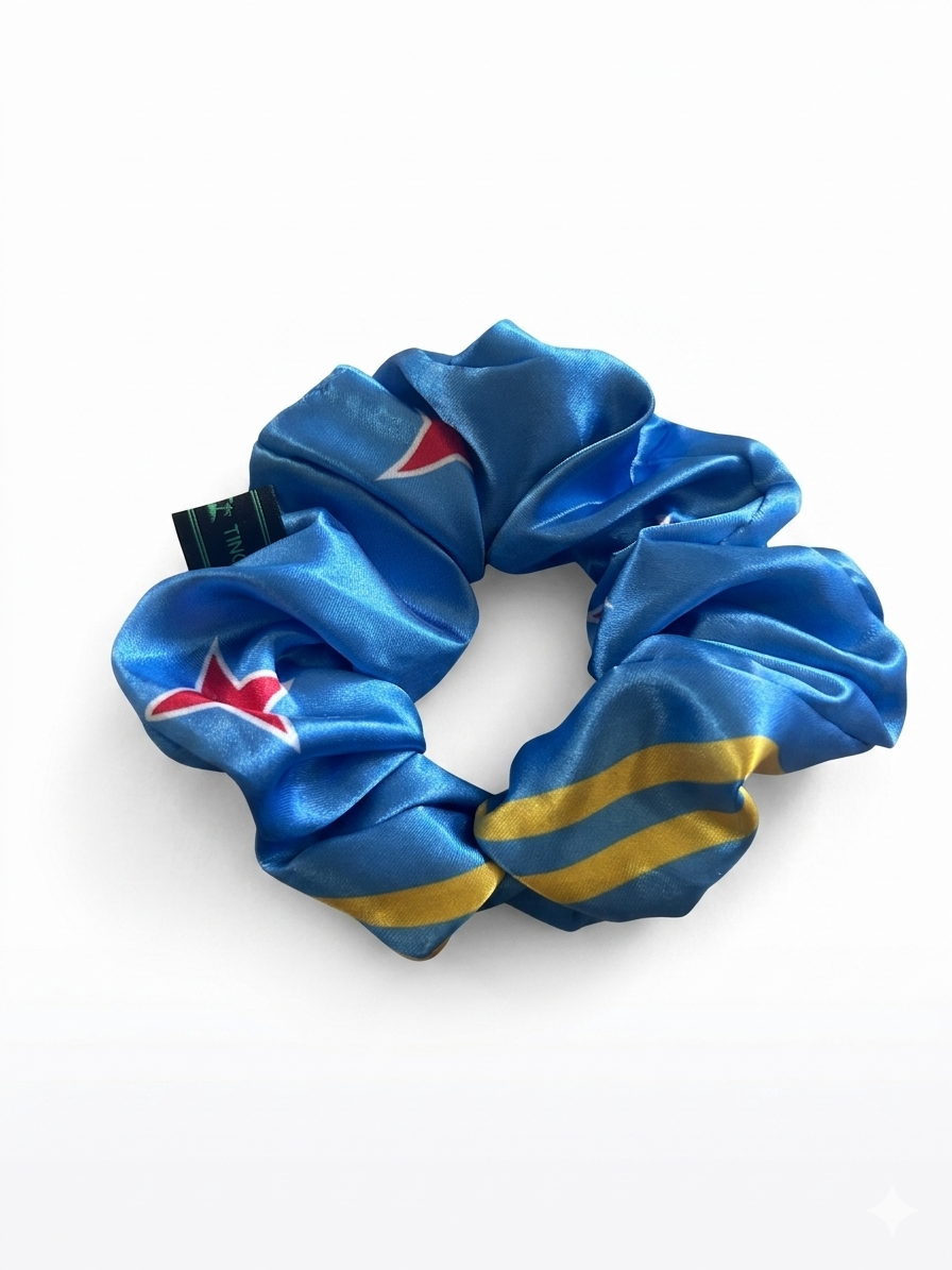 Flag Satin Hair Scrunchie