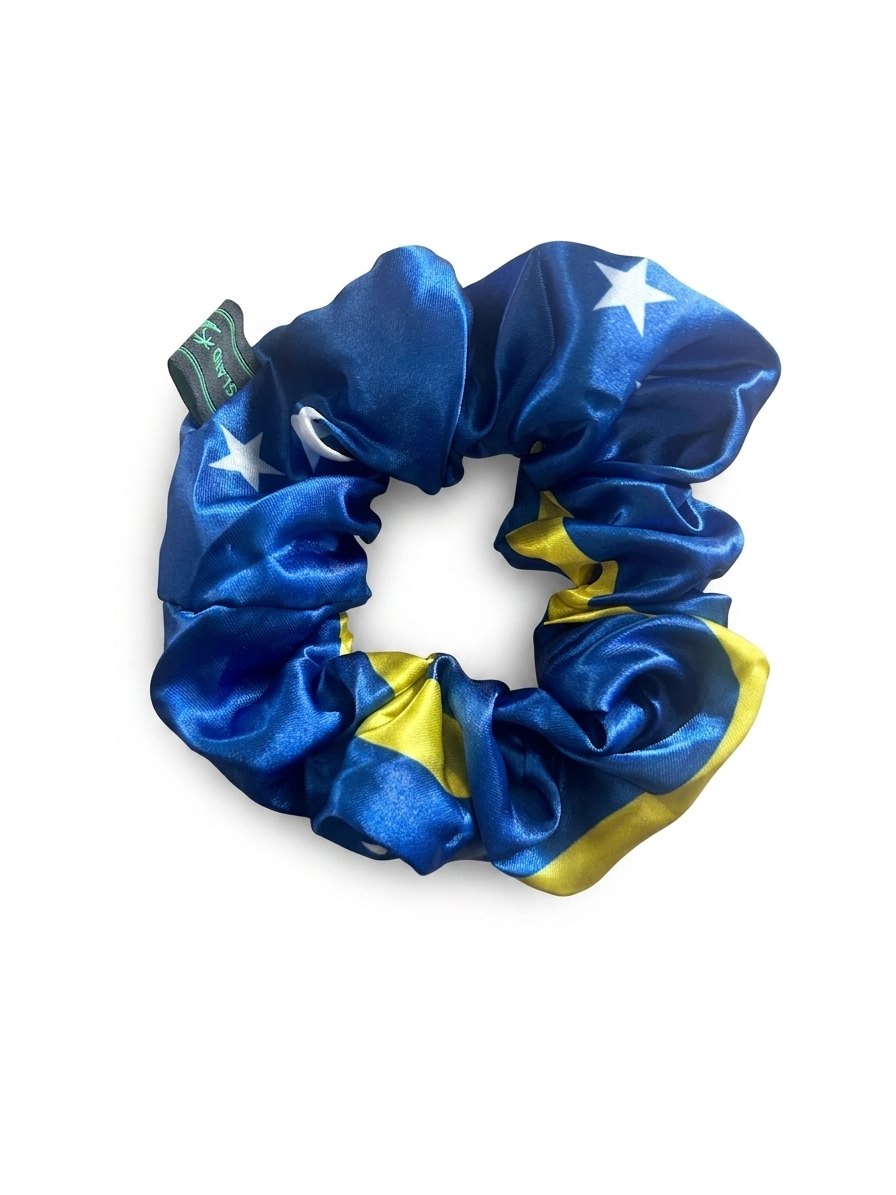 Flag Satin Hair Scrunchie