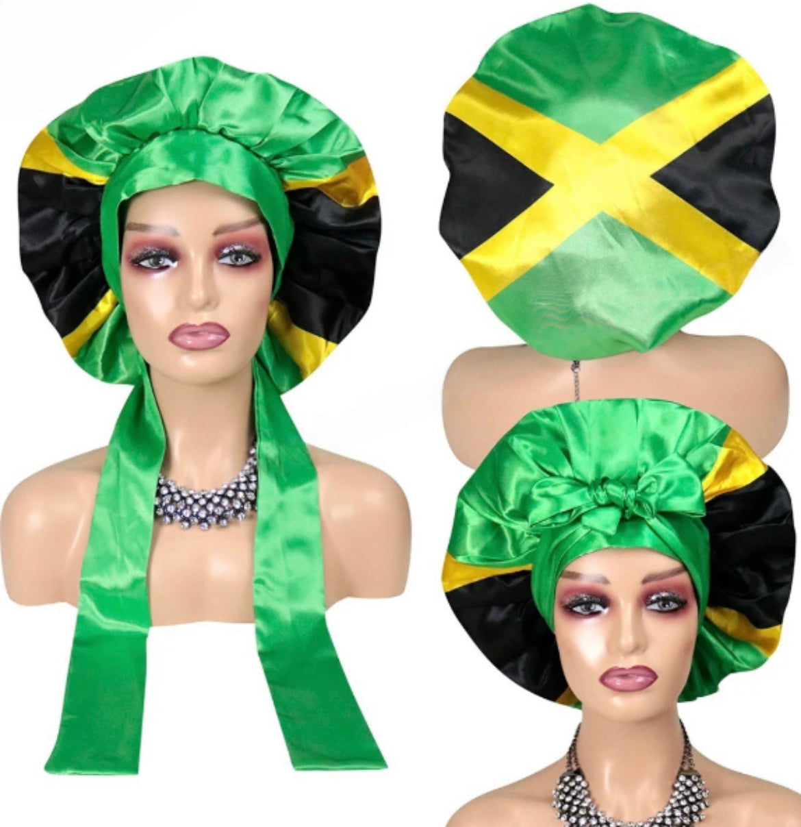 Caribbean Island Flag Satin Bonnet