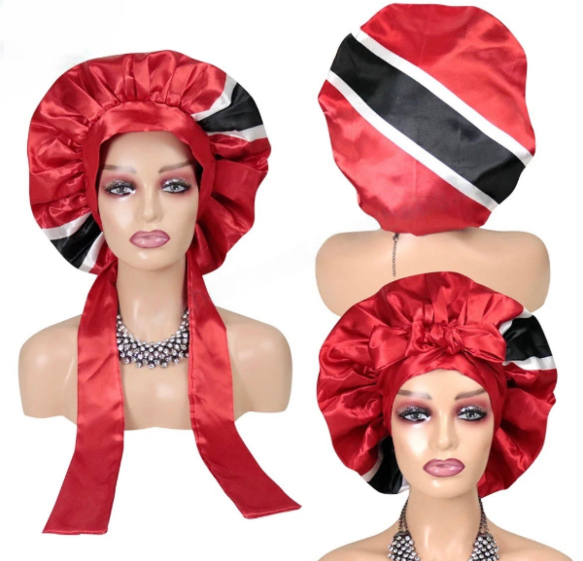 Caribbean Island Flag Satin Bonnet