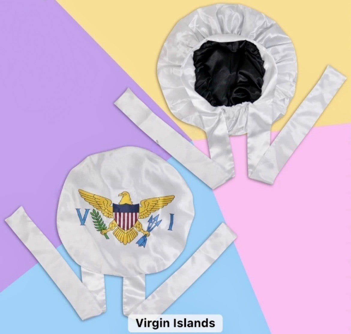 Caribbean Island Flag Satin Bonnet